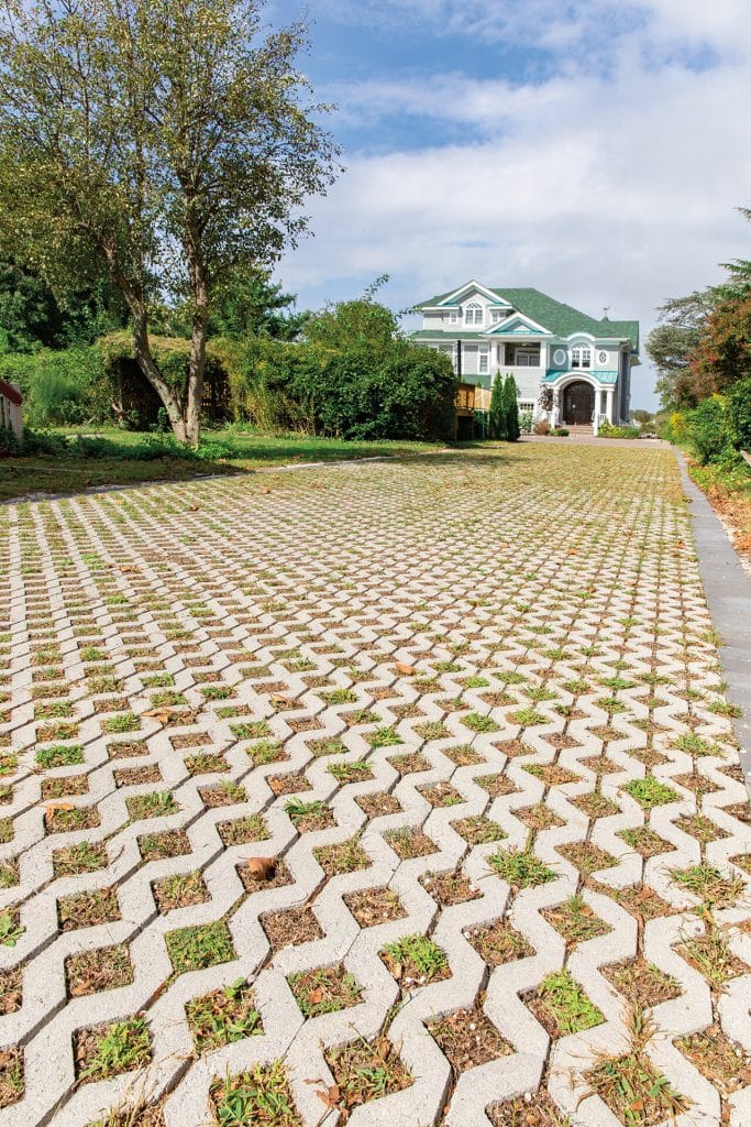 Long Driveway with Turf Pavers